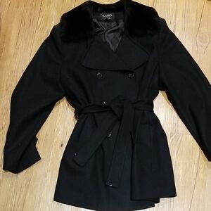 Classic Black Double-Breasted Trench Coat